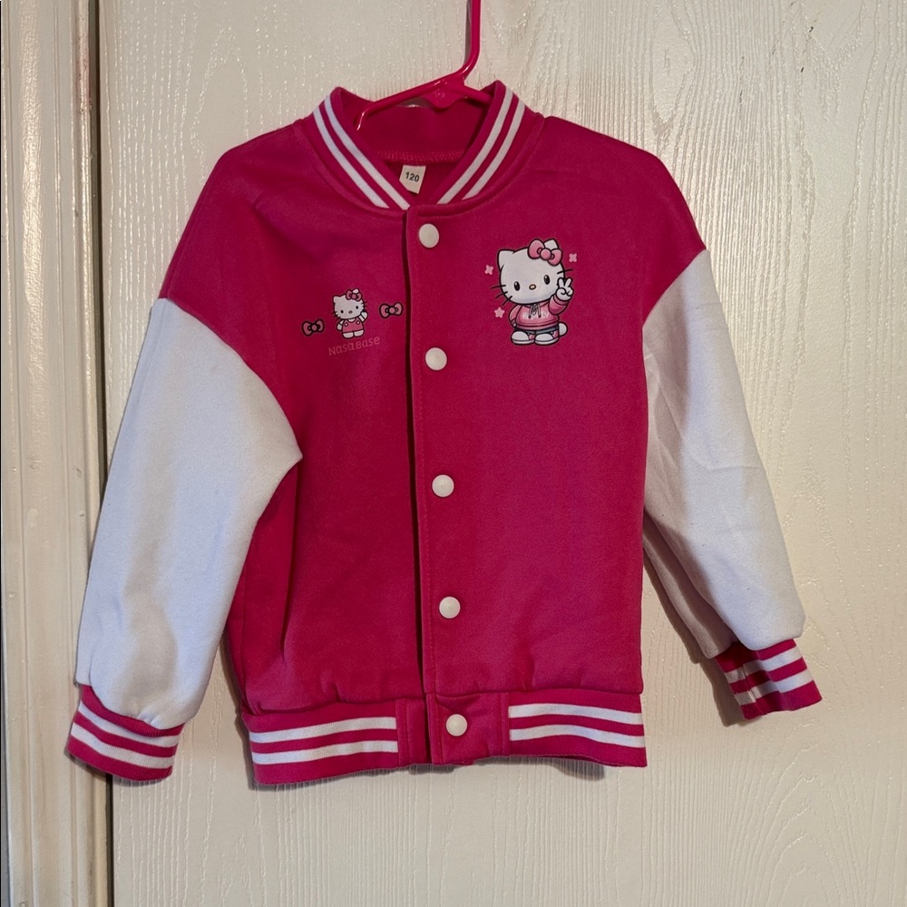Hello Kitty Pink and White Varsity Jacket